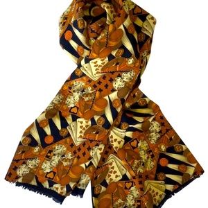 Saint Laurent YSL MENS Playing Cards Print Scarf in Silk/Wool